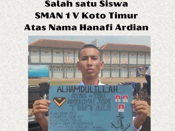 SISWA SMAN 1 V KOTO TIMUR LULUS TNI